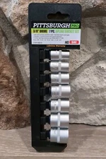 Pittsburgh Pro 3/8" Drive, 7 Piece, Spline Socket Set, SAE 3/8"-3/4"  #96810 NEW