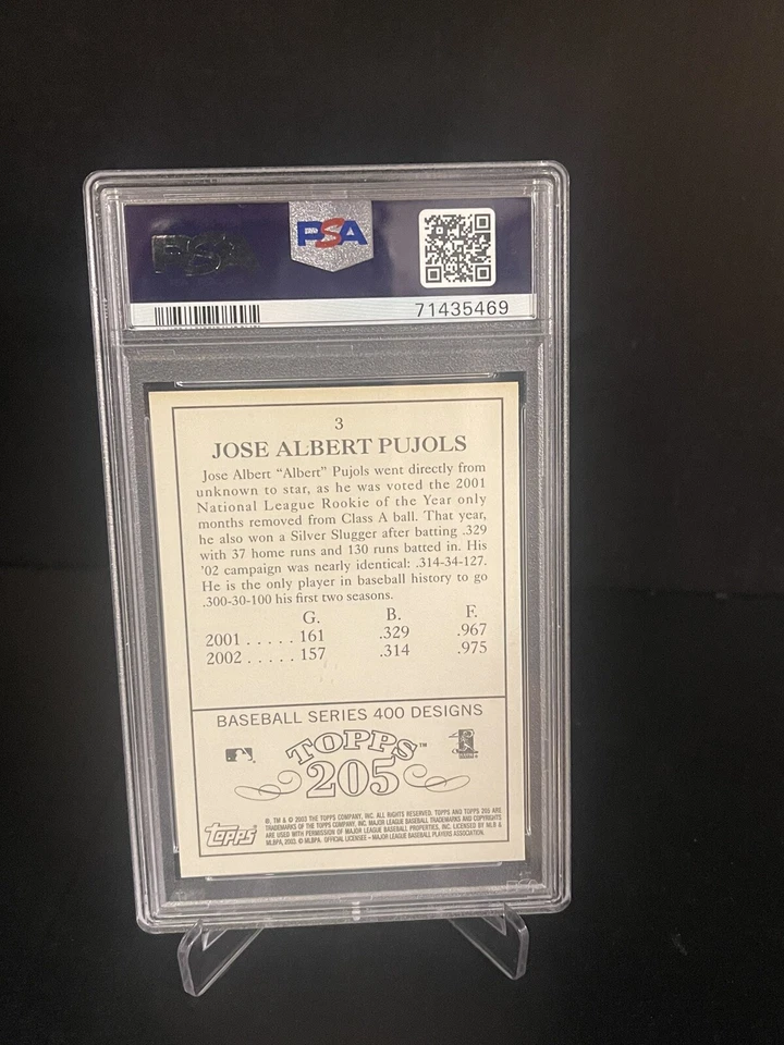 2003 ALBERT PUJOLS #3 TOPPS 205 CLEAR LOGO PSA 8-MLB-HOF-Cardinals - Image 3 of 4