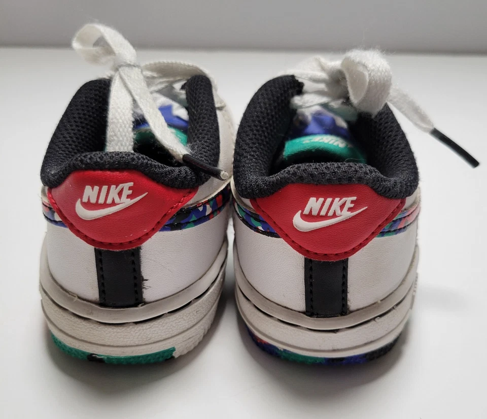 耐克 Air Force 1 学步儿童运动鞋 7C 码熔化蜡笔 CU4635-100 白色 — 第 4/4 张图片