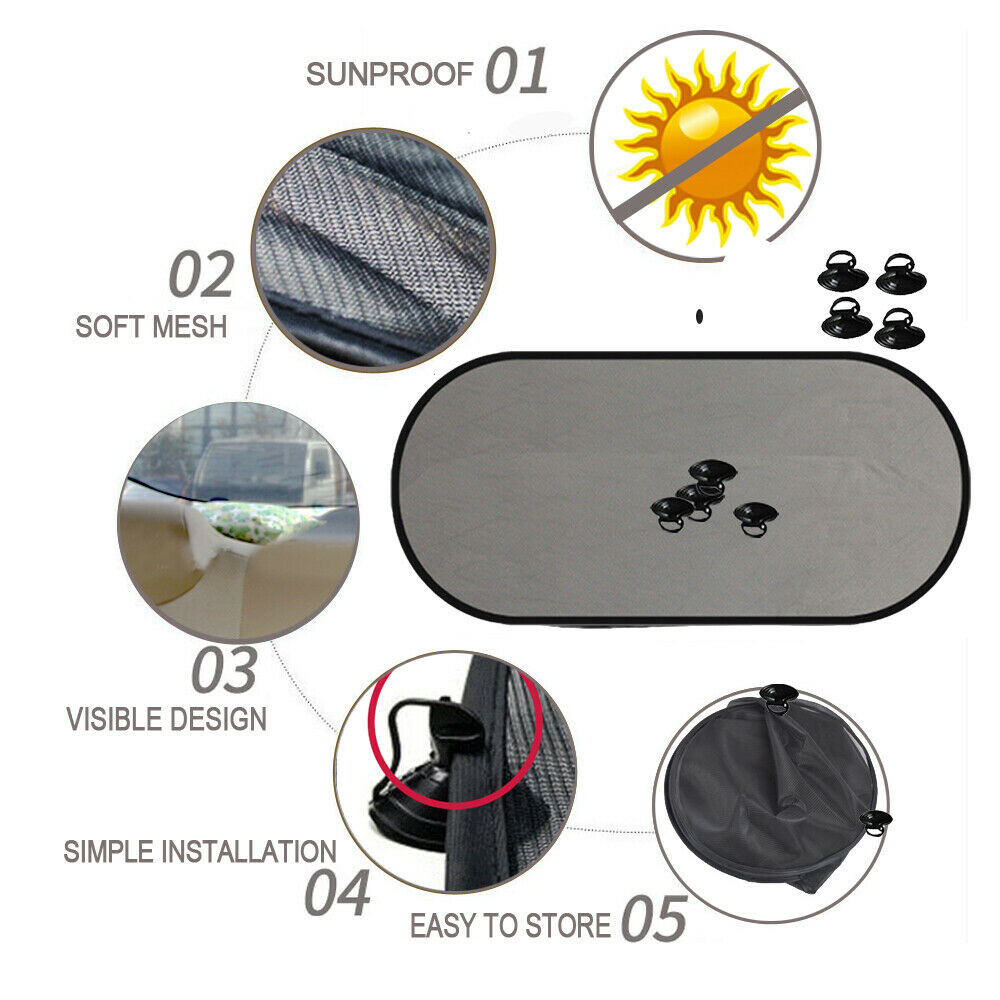 Car Rear Window Screen Mesh Sun Shade Cover Windshield Sunshade Visor UV Protect eBay