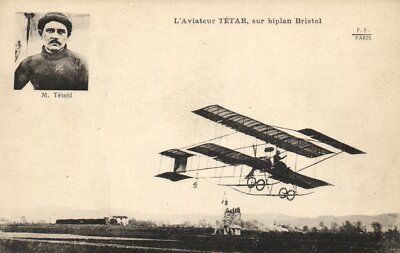 PC AVIATION PILOT AVIATOR M. TÉTARD BIPLAN BRISTOL (a48933)