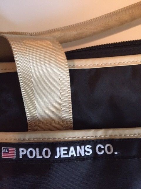 Polo Jeans Co. Shoulder Bag Matching Coin Purse Black Gold Polo Ralph Lauren thumbnail 7