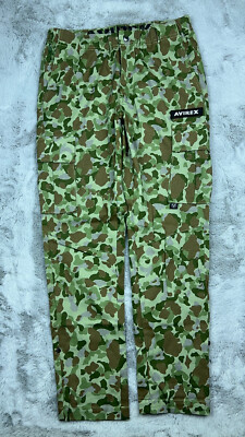 Avirex Pants Mens 32x29 Camouflage Cargo Pockets Frog Print