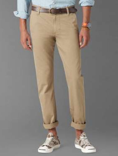 Pantalon jambe conique Dockers Alpha Khaki coupe mince à face plate neuf avec étiquettes 100 % coton - Photo 1/5