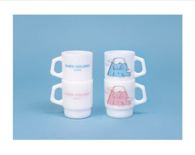 Kaws Holiday Japan Mt. Fuji Mug Set Pink And Blue Rare | eBay