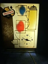 VINTAGE FALSTAFF BEER LIGHT UP MOTION CLOCK AWESOME OLD SCHOOL SIGN
