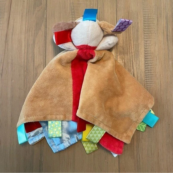 Taggies Cachorro Perro Lovey Manta de Seguridad Pestañas Coloridas Sensorial Satinado Espalda Foto 4 de 4