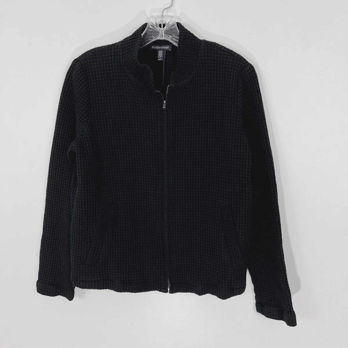 Eileen fisher waffle knit best sale jacket