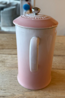 Le Creuset Stoneware 34 oz 1 Liter French Press Shell Pink NEW | eBay