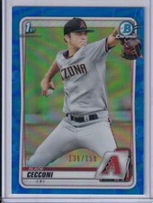 SLADE CECCONI 2020 BOWMAN CHROME BLUE REFRACTOR 1ST PROSPECT #D 136/150