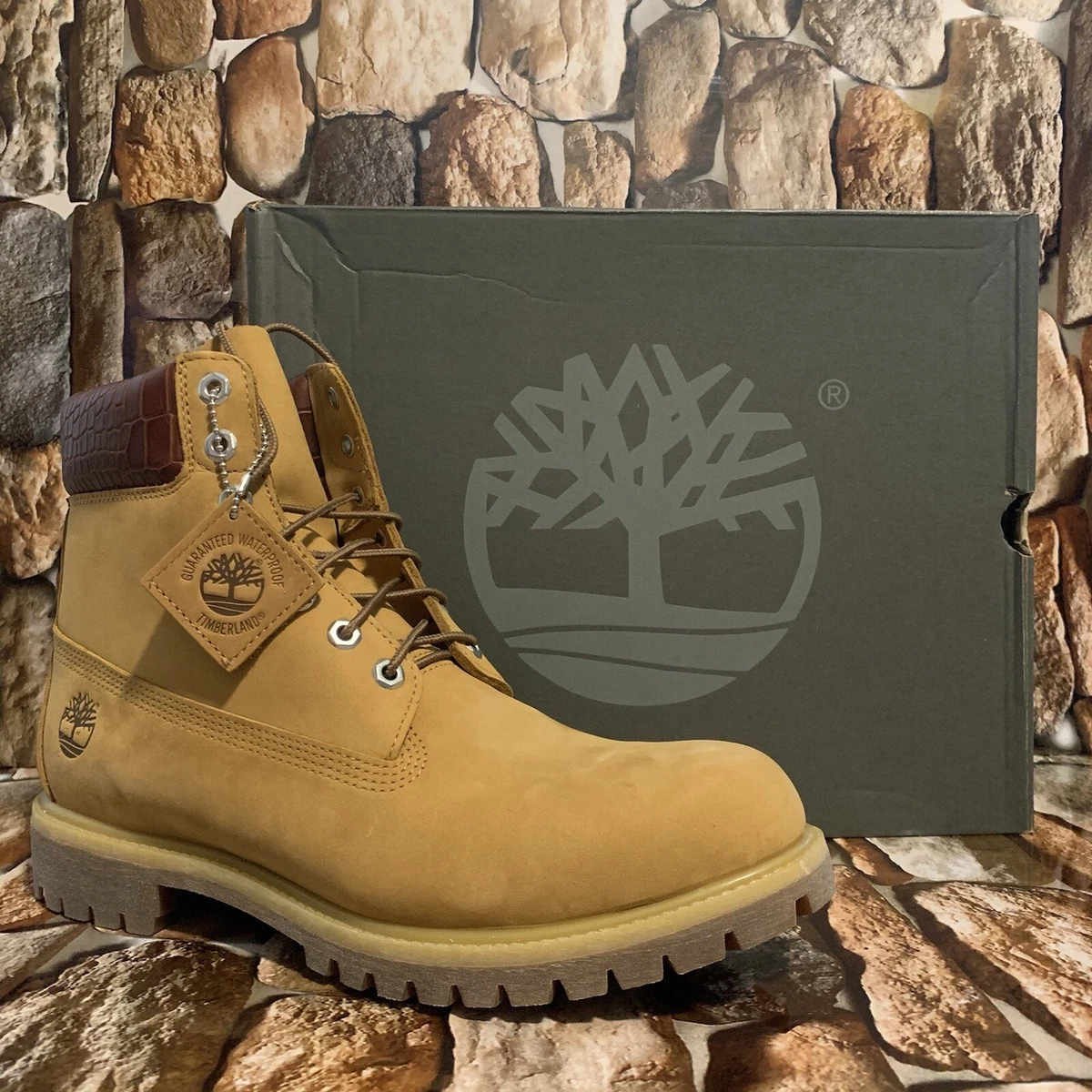 TIMBERLAND MEN S PREMIUM WATERPROOF BOOT WHEAT NUBUCK W CROC STYLE