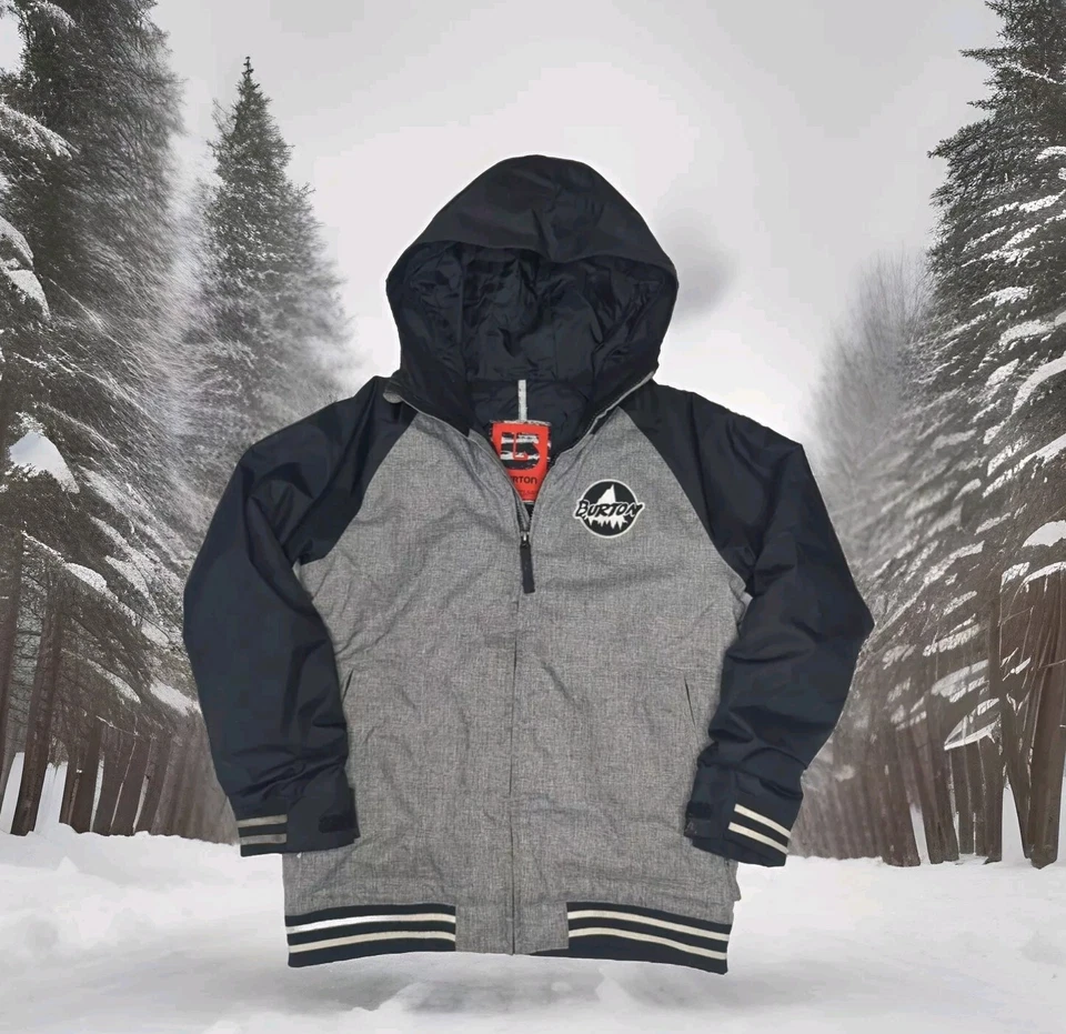 Burton Game Day Snowboarding Esquí Invierno Chaqueta Niños Jóvenes Niños MEDIANO 10-12 Gris Foto 4 de 4