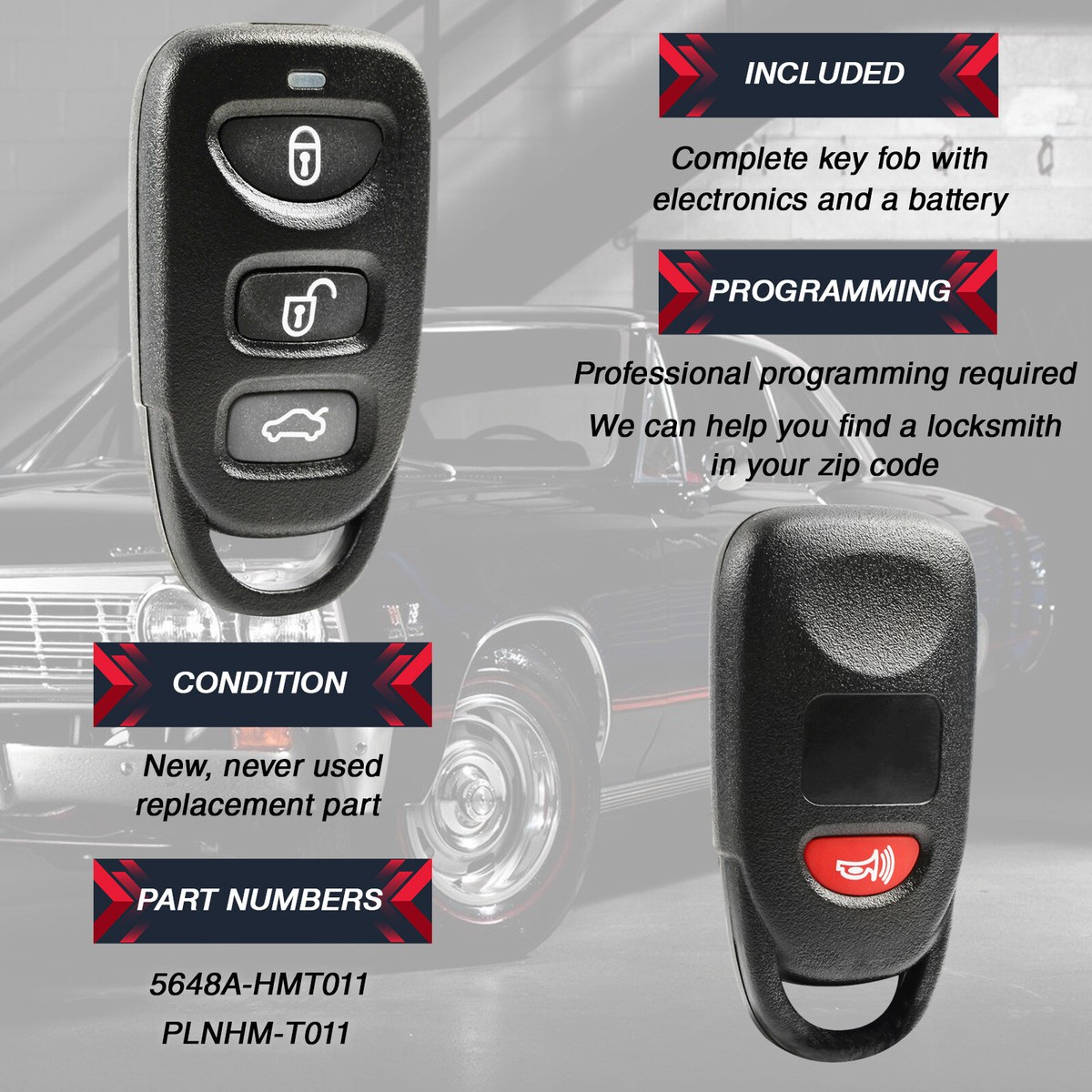 Keyless Entry Remote Key Fob – Fits 2008-2011 Kia Rondo – FCC PLNHM-T011 – Extra-Partss