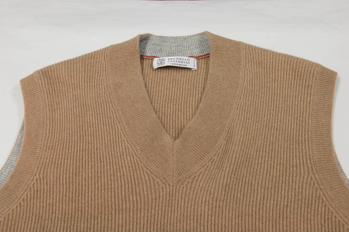 Gilet Homme 100% Cachemire Brunello Cucinelli - Taille 50/40US - Bleu - Neuf Avec étiquette