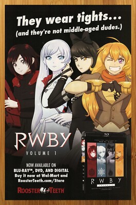 2013 RWBY Print Ad/Poster Manga Anime Series Show DVD Blu-ray