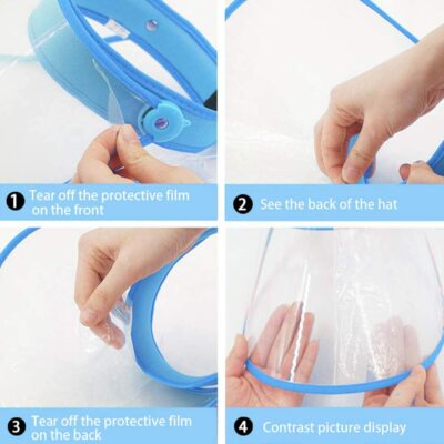 2 Visières De Protection Transparentes Réutilisables - Anti-buée - Réglables - Bleu Marine