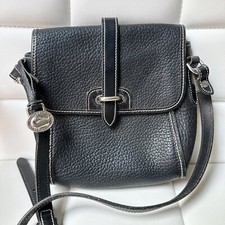 Dooney  Bourke Equestrian Crossbody Bag-Black AWL Leather Vintage