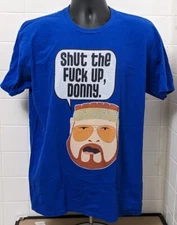 The Big Lebowski - Shut The F Up Donny Men's XL Blue T-Shirt