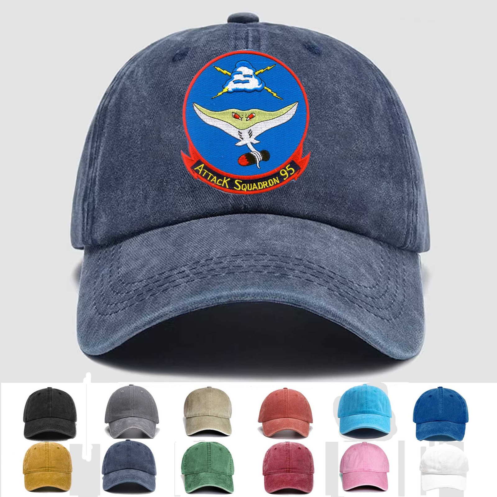 Custom Embroidered Hat N-VA-95C Attack Squadron, Veteran Cap, Trucker Hat, Gift