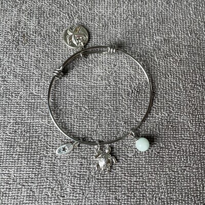 Unwritten Wish Upon a Starfish Charm Amazonite Bangle Bracelet