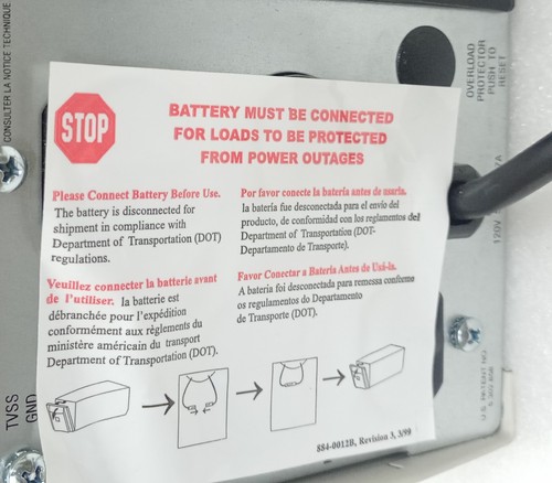 APC Smart-Ups 700VA, Power Supply Backup 120V / Part Number SU700X93 - Picture 8 of 9