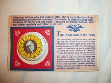 Replica Campaign Button- Alfred E. Landon 1936
