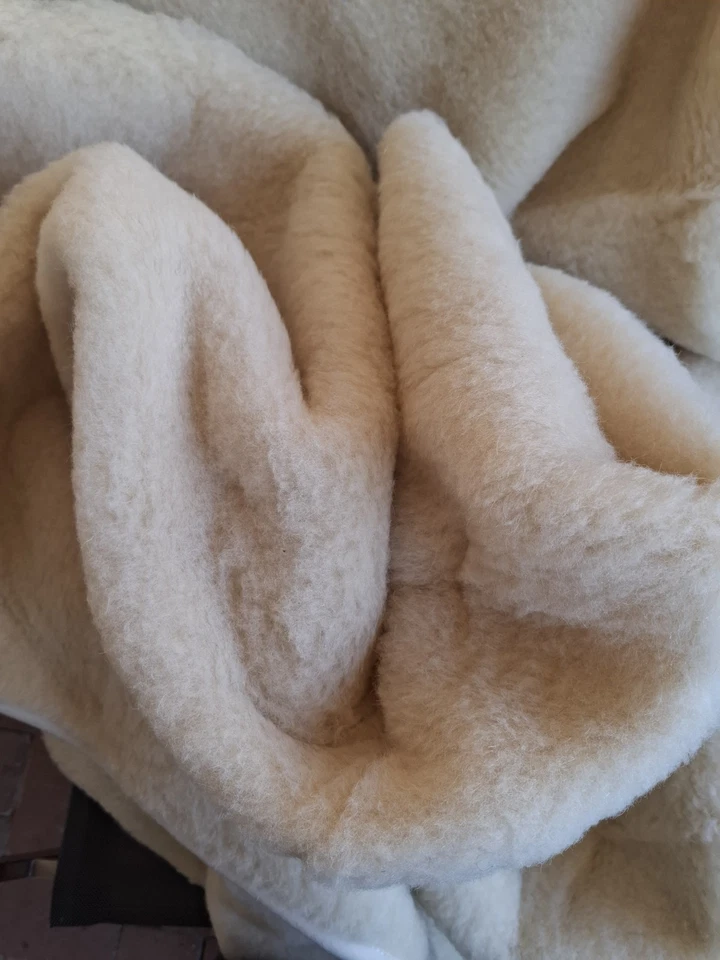 Premium Merino Naturhaardecke Wohndecke Wolldecke  100% WOOLMARK 160/200 natur - Bild 3 von 4