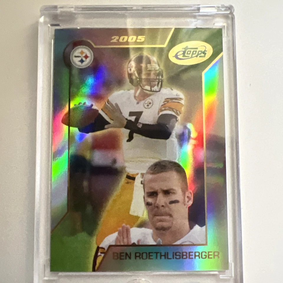 Ben Roethlisberger 2005 eTopps Refractor Uncirculated Encased #5 Rare Steelers - Image 2 of 4