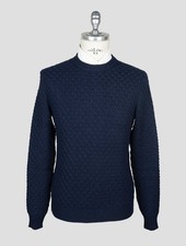 NEW ISAIA DARK BLUE CASHMERE SWEATER CREWNECK EU 52 - US 42 - L I142