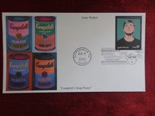 2002 - FDC - U.S.A., ANDY WARHOL, CAMPBELL'S SOUP POSTER