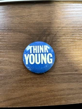 “Think Young” – David Young for Congress (PA) Vintage Pinback Button – Original