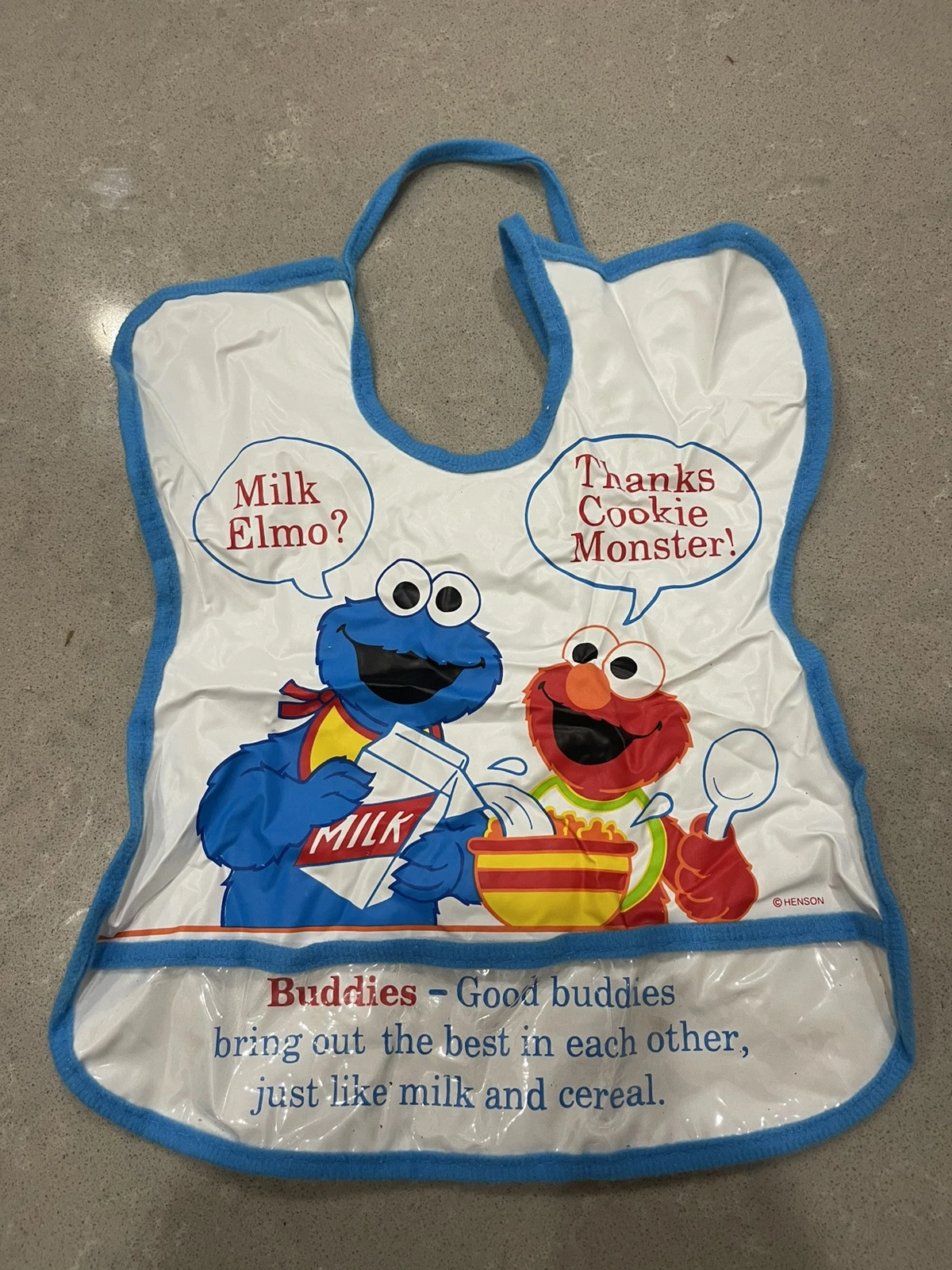 Vintage Sesame Street Elmo Cookie Monster Bib Smock