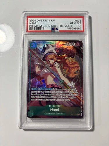 PSA 10 Gem Mint Nami OP02-036 Premium Card Collection Vol.1 One Piece English