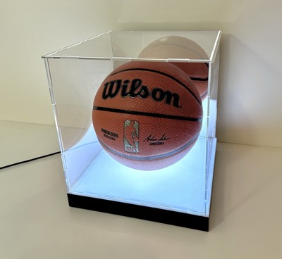 Full Size Acrylic LED Basketball Display Case with LED Base & Mirror Back