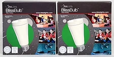 BlissLights BlissBulb  Laser Star Projector Green Light Bulb NEW - 2 Pack