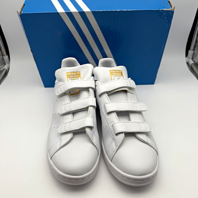 adidas Stan Smith CF White/Gold Metallic Hook & Loop Men s Sneakers Size 9