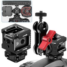 Triple Cold Shoe Mount Adapter Monitor Hot Shoe Extension Light Bracket