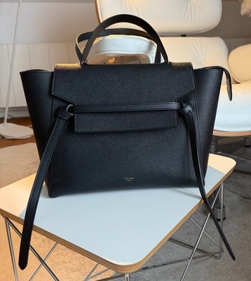Celine Belt Bag Schultertasche Medium  genarbtes Schwarz Leder