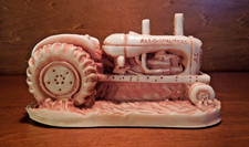 Vintage Allis-Chalmers Limited Ed. Tractor Carved in Georgian Pink Marble 504