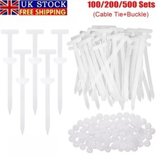White Heavy Duty Self-Locking Ties Kit for Car Universal Nylon Cable Tie Buckle