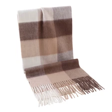 Men's/Women's Wool Scarf with Fringe Soft Warm Natural Wool Scarf (Brown, Beige)