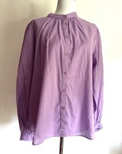H&M Lavender Cotton Long Sleeve Blouse Size  ...