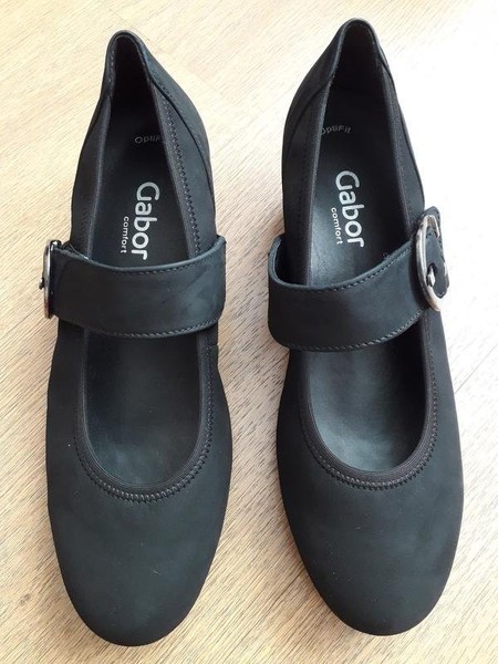 Women Gabor Heels Black Leather 38 #7T1C