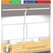 LED Desk Lamp with Clamp, 29.55'' Tall Desk Light with Remote, 1500LM Bright ...