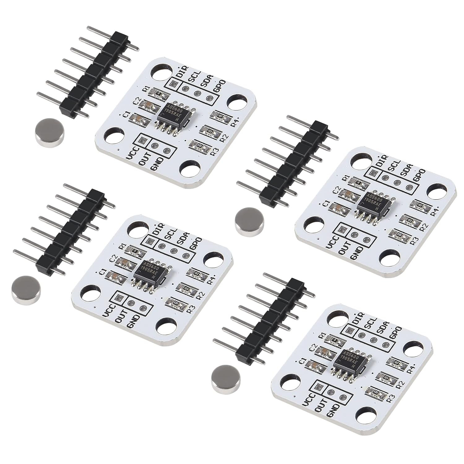 4PCS AS5600 Magnetic Encoder 12Bit High Precision Magnetic Induction