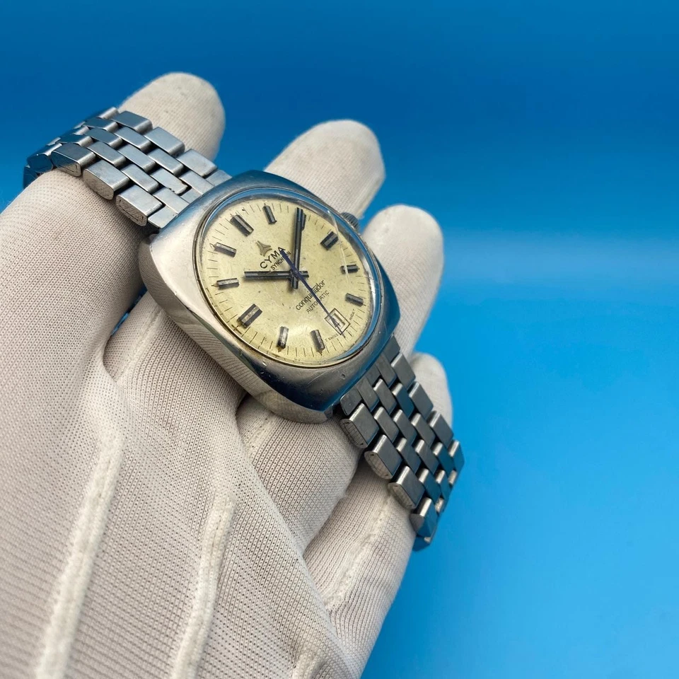 Reloj automático para hombre Cyma by Synchron Conquistador años 70 hecho en Suiza 38 mm Foto 2 de 4