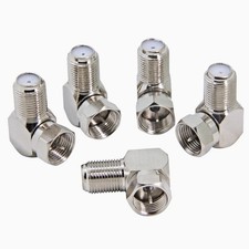 Right Angle Coax Connector, 5 Pack F Type 90 Degree Coaxial Male to Female Ca...