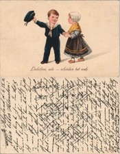 Cartolina artistica militare divorziare fa male" ragazzo come soldato della marina 1916