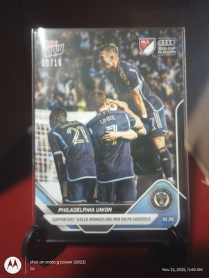 2025 MLS Topps NOW #121 Philadelphia Union Supp Shield Black Foil 10/10 Bookend