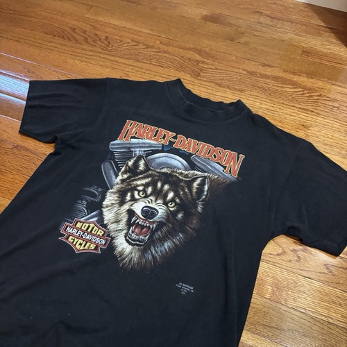 Vintage Harley Davidson 3D Emblem Fort Worth, TX 1991 T Shirt Wolf Large  by Harley-Davidson, Size L, $170 - Photo 2